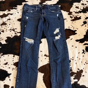 Old Navy Dark Blue Distressed Skinny Jeans